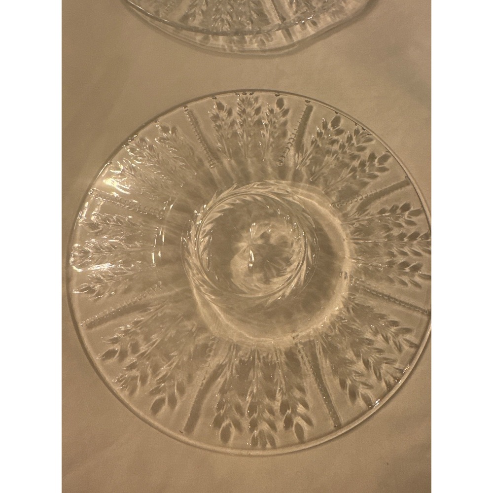 Vintage Set of 5 Federal Glass Wheat‎ and Star Clear 6" Dessert Plates - Picture 4 of 5